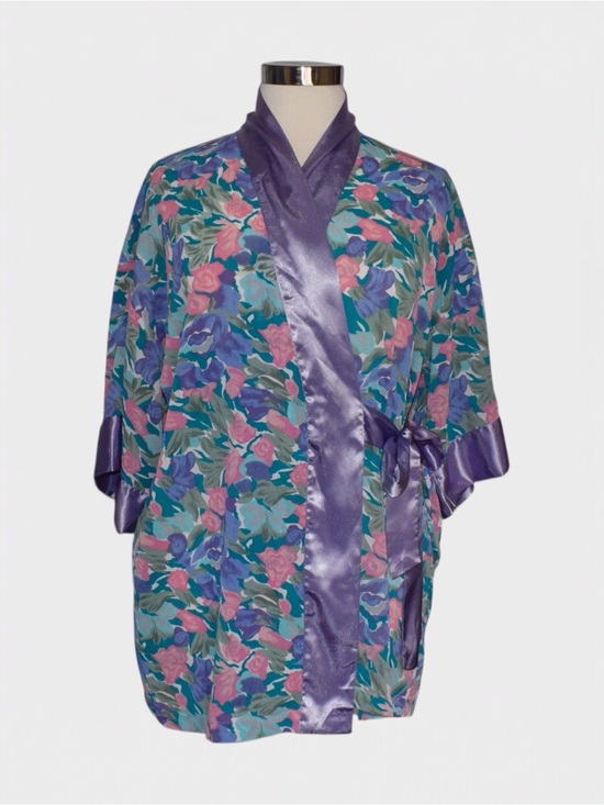 Victoria's Secret Other - Victorias Secret Vintage 80s Floral Kimono Robe Wrap Gold Label